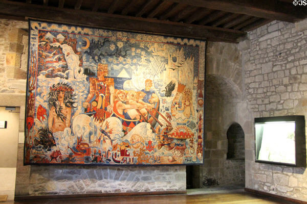 Modern tapestry at St Malo Museum. St Malo, France.