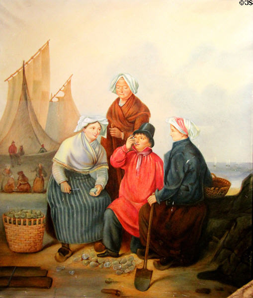Oyster tasting painting (c1835) at St Malo Museum. St Malo, France.
