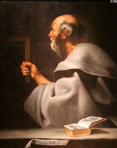 St Matthew painting (c1607-9) by Jusepe de Ribera at Museum of Fine Arts of Rennes. Rennes, France.