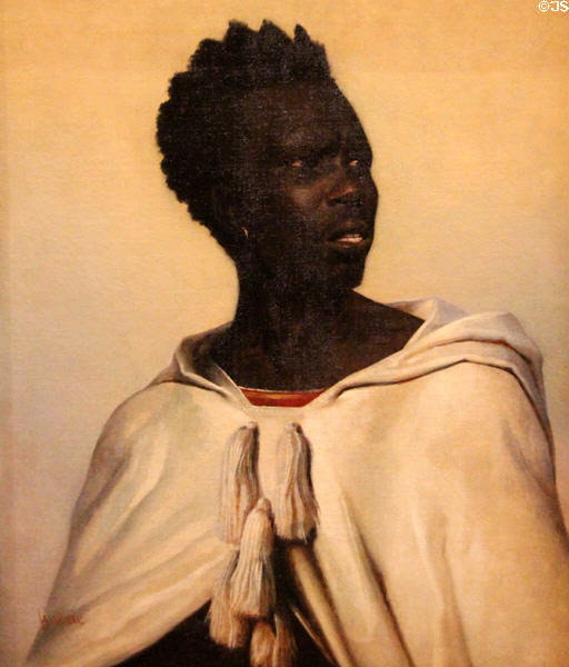 Head of an Ethiopian painting by Paul Félix Guerie at Museum of Fine Arts of Rennes. Rennes, France.