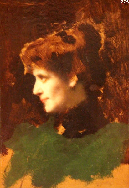 Study for portrait of Mlle Gadiffet-Caillard painting (c1891) by Jean-Jacques Henner at Museum of Fine Arts of Rennes. Rennes, France.