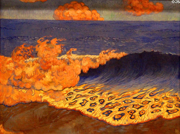Marine blue, effects of waves painting (1892-4) by Georges Lacombe at Museum of Fine Arts of Rennes. Rennes, France.