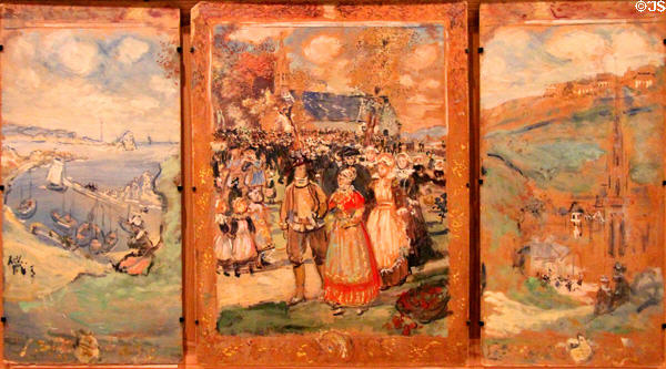 Brittany triptych cartoon for tapestry (1909) by Jean-François Raffaëlli at Museum of Fine Arts of Rennes. Rennes, France.