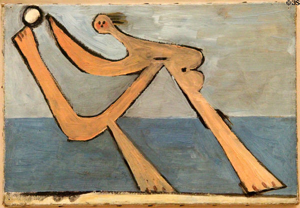 Bather at Dinard painting (1928) by Pablo Picasso at Museum of Fine Arts of Rennes. Rennes, France.
