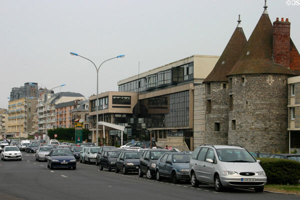 Casino & Les Tourelle (15thC) on shore front. Dieppe, France.