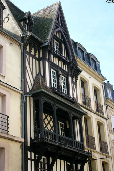 Half-timbered building with galleries. Dieppe, France.