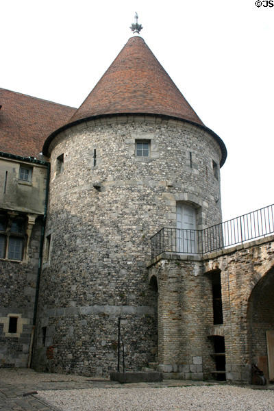 Tower with conical roof at Dieppe Castle. Dieppe, France.