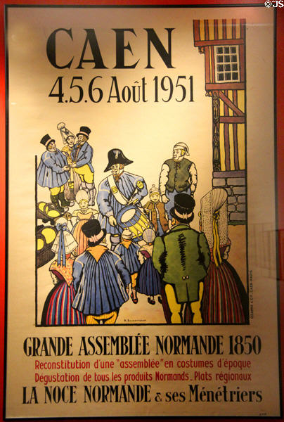 Poster (1951) celebrating 1859 Normandy Assembly at Museum of Normandy. Caen, France.