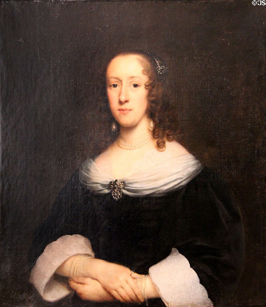 Portrait of young woman (17thC) by Cornelis Janssens van Ceulen at Caen Museum of Fine Arts. Caen, France.