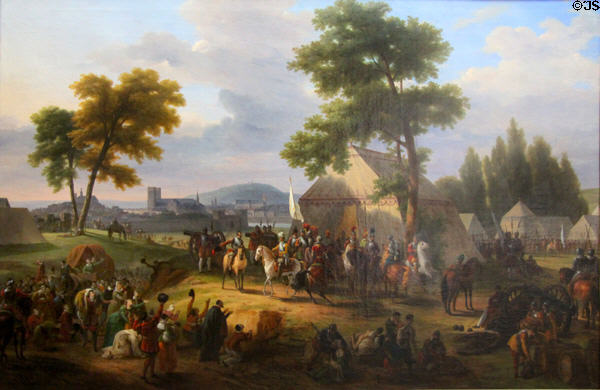 Henri IV bringing food into besieged Paris painting (1818) by Guillaume-Frédéric Ronmy at Rouen Museum of Fine Arts. Rouen, France.