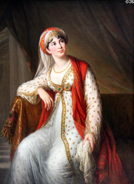 Portrait de Giuseppina Grassini in Zaïre dress painting (c1805) by Élisabeth-Louise Vigée Le Brun at Rouen Museum of Fine Arts. Rouen, France.