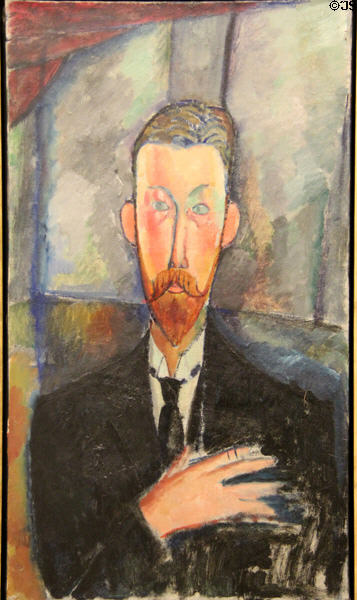 Portrait of Paul Alexandre before a window by Amedeo Modigliani at Rouen Museum of Fine Arts. Rouen, France.