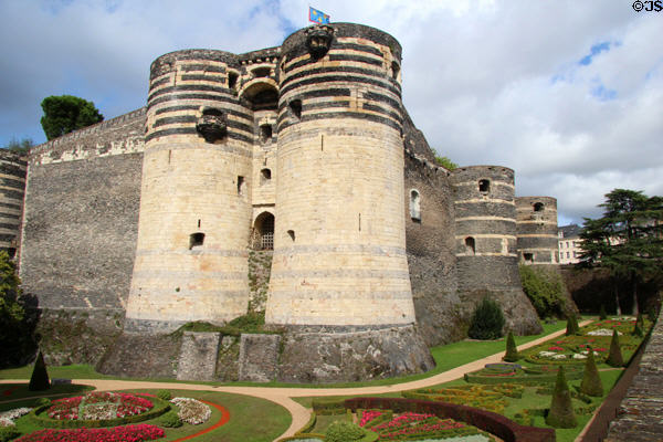 Angers Chateau (13thC), original Chateau of Plantagenet dynasty, Counts of Anjou, known for its towers & ramparts. Angers, France.