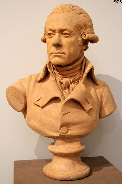Terracotta bust of Charles-François Dumouriez (1792) by Jean-Antoine Houdon at Angers Fine Arts Museum. Angers, France.