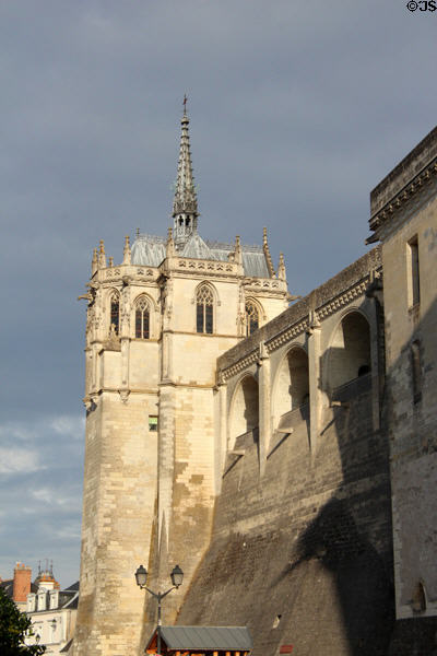 St Hubert's Chapel (1493) atop walls of Chateau Royal of Amboise. Amboise, France.