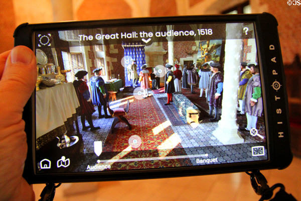 Visitor's virtual guide providing an exploration of how Royal Lodge would have looked in 16thC at Chateau Royal of Amboise. Amboise, France.