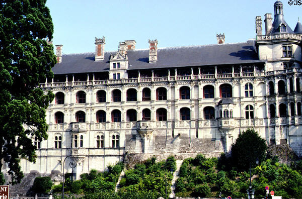Royal lodgings of Blois Chateau above Place Victor Hugo. Blois, France.