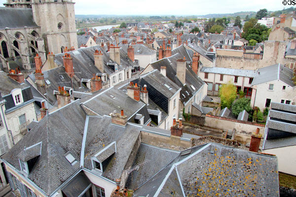 Chimneys & roofs of Blois. Blois, France.