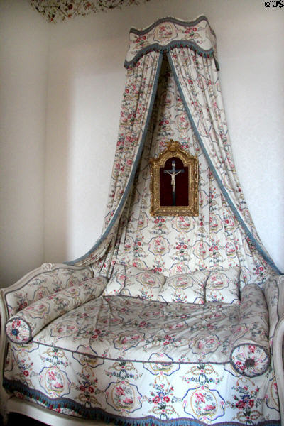 Polish style bed at Chambord Chateau. Chambord, France.