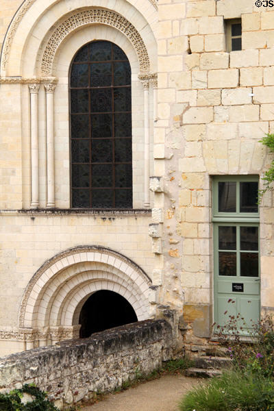 Romanesque doorways & windows at Fontevraud Abbey. Fontevraud, France.