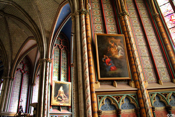 Chapels with variety of painted walls at Orleans Cathedral. France.