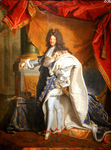 Portrait of Louis XIV (1701) by workshop of Hyacinthe Rigaud at Orleans Beaux Arts Museum. Orleans, France.