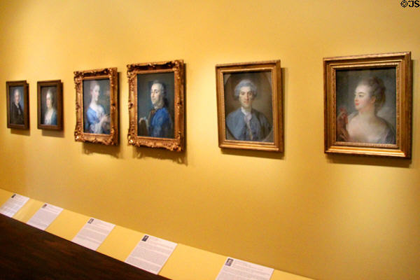 Pastel portraits (1740-80) by Jean-Baptiste Perronneau at Orleans Beaux Arts Museum. Orleans, France.