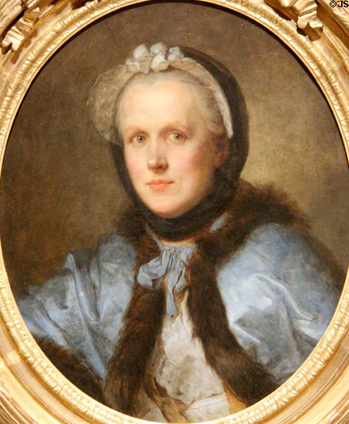 Portrait of Mme. Marie-Anne Léger de Sorbet (1749) by Jean-Baptiste Greuze at Orleans Beaux Arts Museum. Orleans, France.