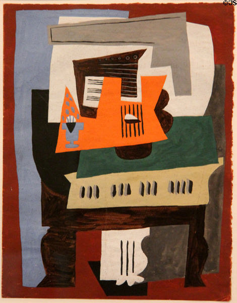 Piano painting (1920) by Pablo Picasso at Picasso Museum. Antibes, France.