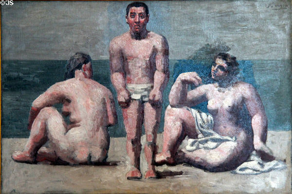 Male & Female Bathers (Baigneur et baigneuses) painting (1920-21) by Pablo Picasso at Picasso Museum. Antibes, France.