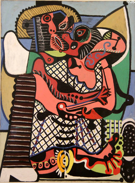 The Kiss (Le Baiser) painting (1925) by Pablo Picasso at Picasso Museum. Antibes, France.