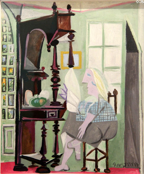 Woman at buffet (Femme au buffet) painting (1936) by Pablo Picasso at Picasso Museum. Antibes, France.