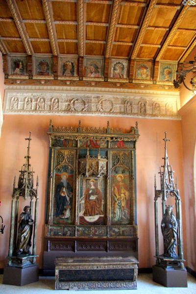 Triptych & religious sculptures at Villa Ephrussi de Rothschild. Saint Jean Cap Ferrat, France.