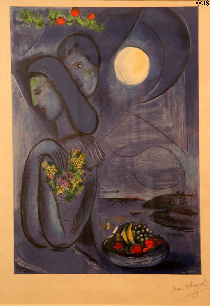 Painting depicting couple (1949) by Marc Chagall at Nice Fine Arts Museum. Nice, France.