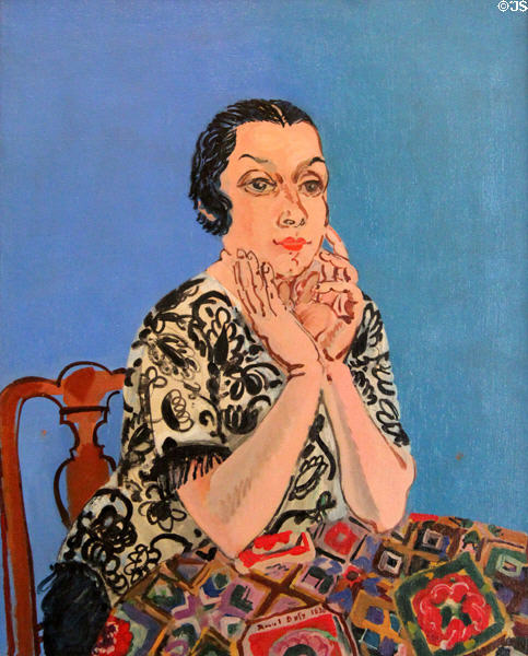 Portrait of Emilienne (1930) by Raoul Dufy at Nice Fine Arts Museum. Nice, France.