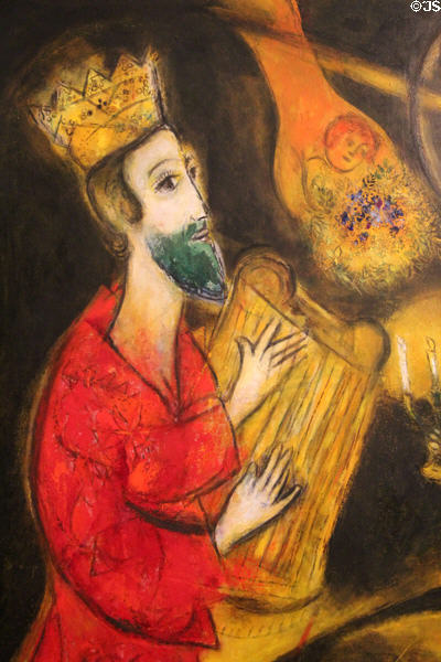 Detail of King David painting (1951) by Marc Chagall at Chagall Museum. Nice, France.