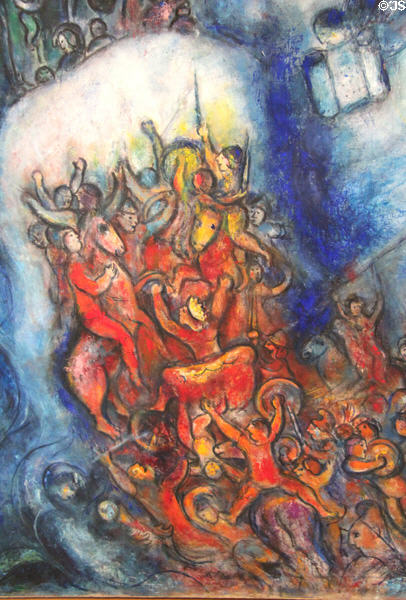 Detail of Crossing the Red Sea painting (1955) by Marc Chagall at Chagall Museum. Nice, France.