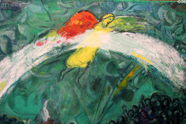 Detail of bearded angel in Noah & the Rainbow painting (1961-66) by Marc Chagall at Chagall Museum. Nice, France.