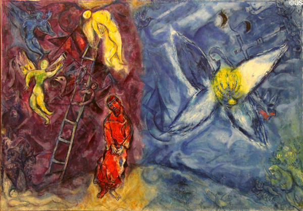 Jacob's Dream painting (1960-66) by Marc Chagall at Chagall Museum. Nice, France.