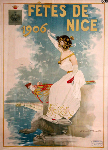 Holidays in Nice poster (1906) by Edouard Menta at Masséna Museum. Nice, France.