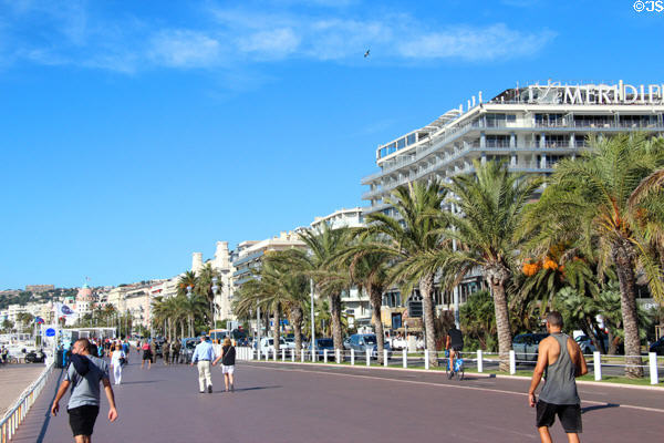 Strollers along Promenade des Anglais. Nice, France.