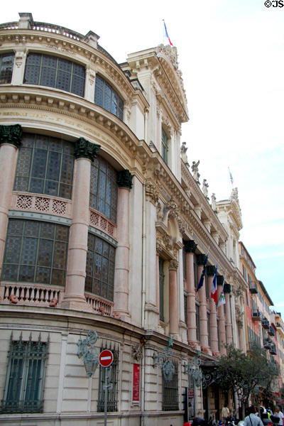 Curved facade of Opera House in Old Nice. Nice, France.