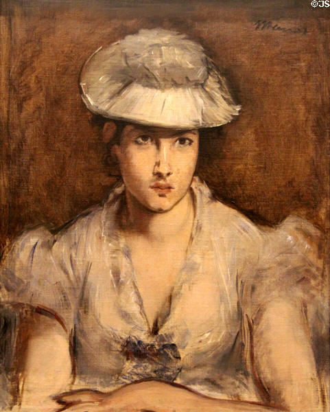 Portrait of Marguerite Gautier-Lathuille (1879) by Édouard Manet at Beaux-Arts Museum. Lyon, France.