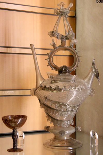 Catalan blown-glass wine decanter (18thC) at Beaux-Arts Museum. Lyon, France.