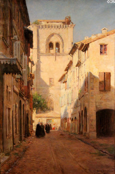 Church in Villeneuve-lès-Avignon painting (1906) by Gérard Clément-Brun Grivolas of Avignon at Calvet Museum. Avignon, France.