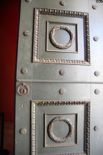Bronze door of Maison Carrée. Nimes, France.