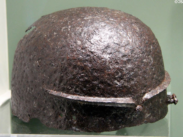 Iron helmet (2nd half 1stC BCE) from Vié Cioutat, Mons (Gard) at Musée de la Romanité. Nimes, France.