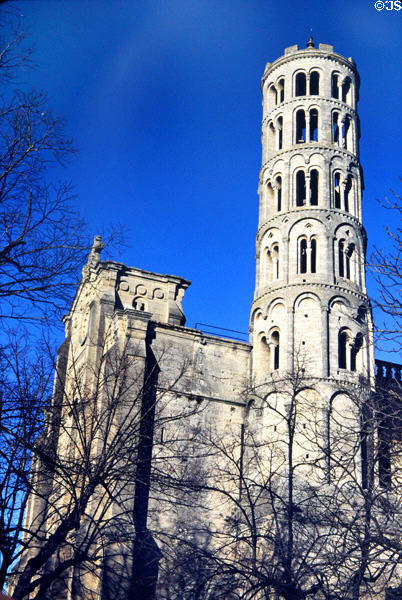 Tour Fenestrelle (12thC) (Romanesque) & St Théodorit Cathedral (17thC). Uzès, France.