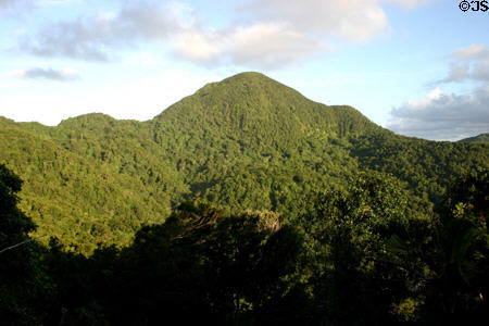 Basse-Terre mountain ridge from route de Traversée (traverse route). Guadeloupe.