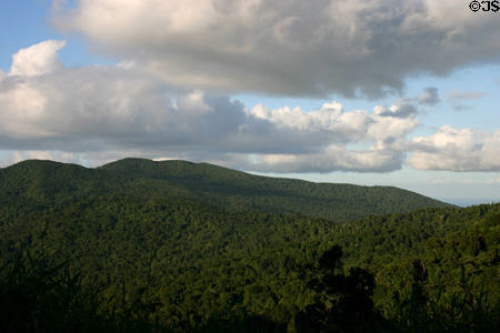 Basse-Terre mountain ridge from route de Traversée. Guadeloupe.